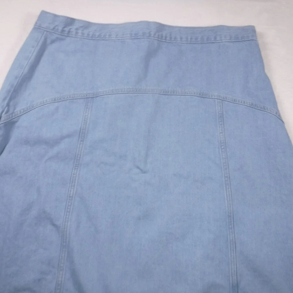 Old Navy Drapey Denim High-Rise‎ Midi Skirt Light Wash Blue Size 18 A Line